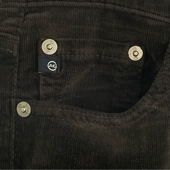 AG ADRIANO GOLDSCHMIED THE STEVIE ANKLE SLIM STRAIGHT LEG BLACK VELVET JEANS 27R - Picture 11 of 12